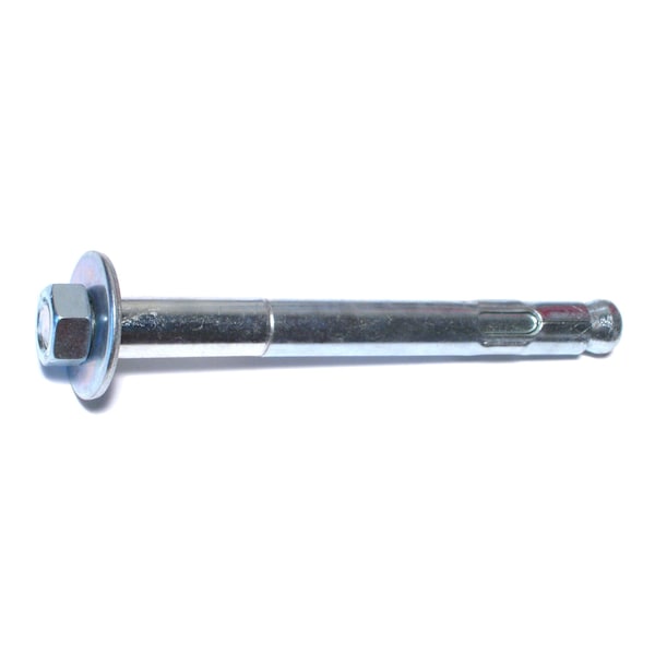 Sleeve Anchor, 5/8" Dia., 6" L, Steel Zinc Plated, 10 PK